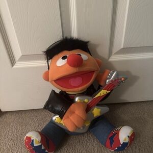 Plush Toy with Guitar - Black and Orange